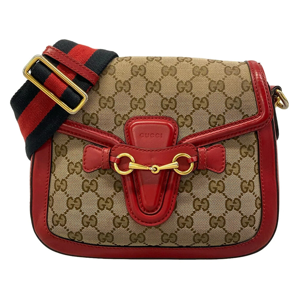 Gucci Horsebit Beige Dark Brown Red #373545G10B